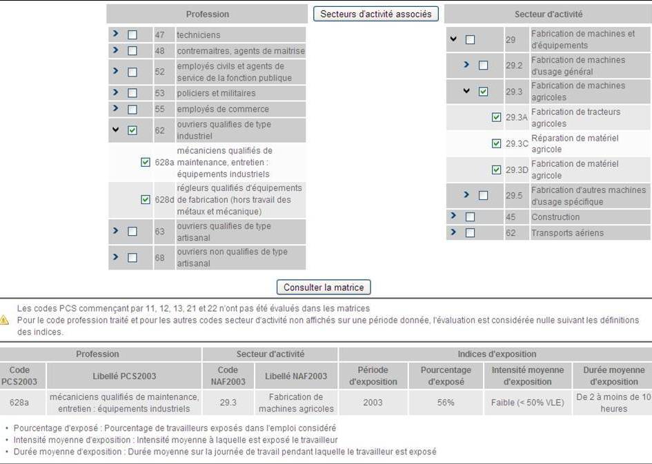 Exp Pro Aide De L Outil Matrices Emplois Expositions